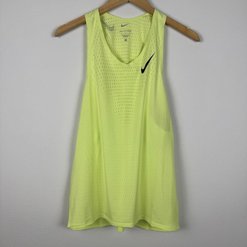Nike AeroSwift Men's Dri-FIT ADV Running Singlet Lemon Twist FN4231-736 Men Sz M